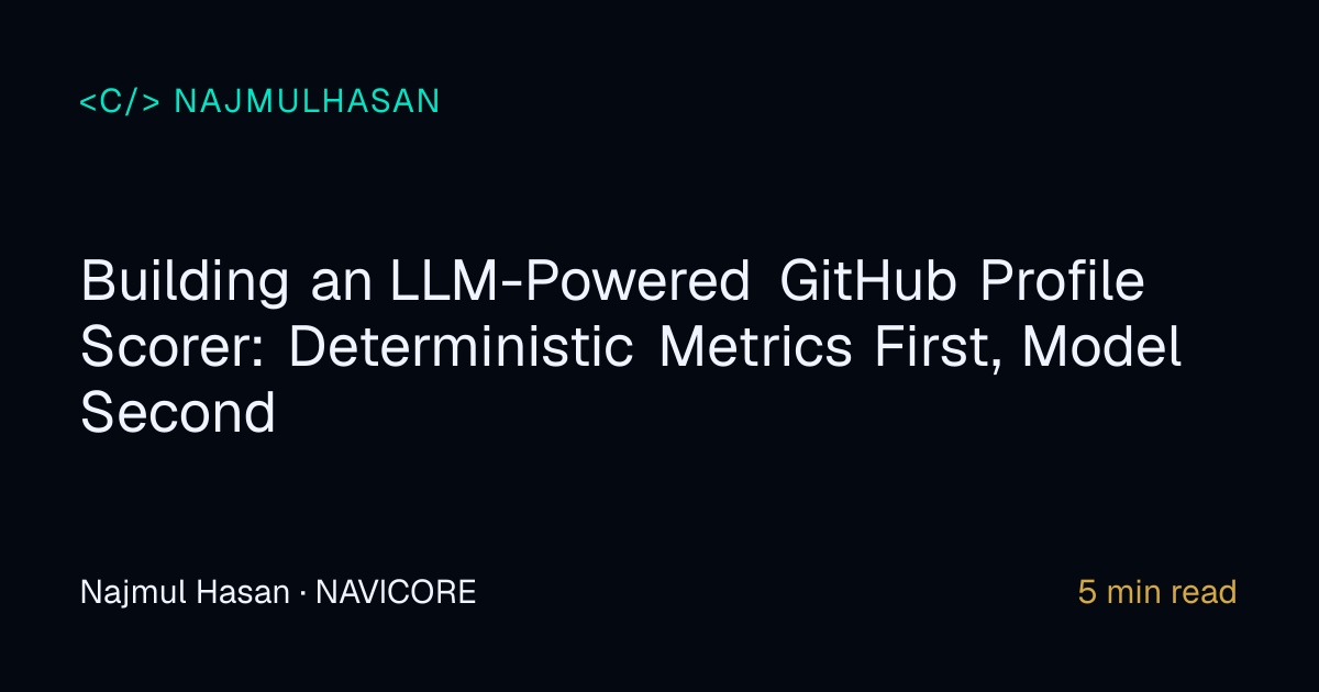 LLM GitHub Profile Analyzer with Next.js | Najmul Hasan
